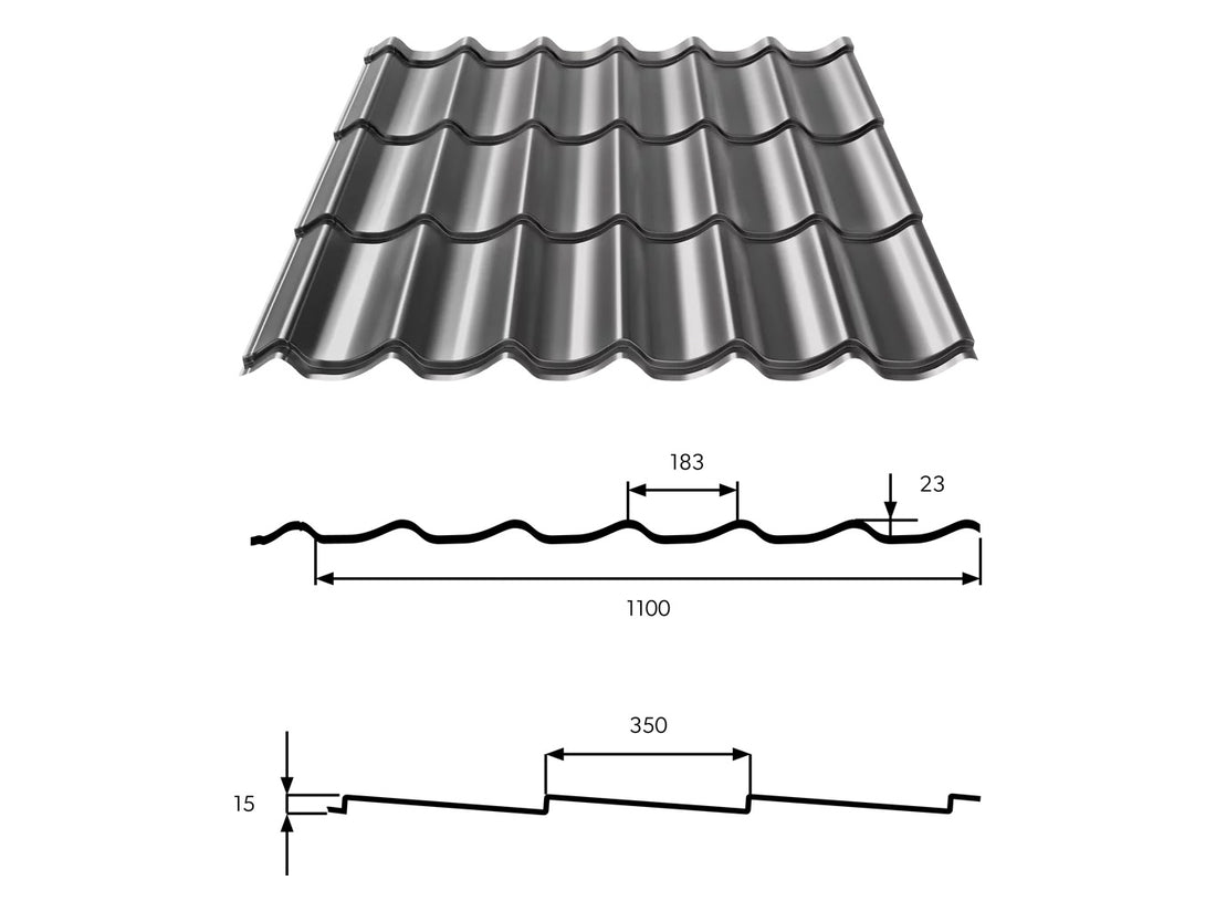 Bp2 Alfa Retro Matt színes acél cserepeslemez táblában