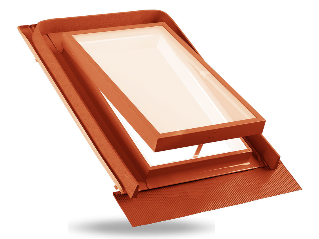 ALFA ADUO Téglavörs RAL8004 tetőkibúvó ablak kétirányú nyílás 45x55 cm