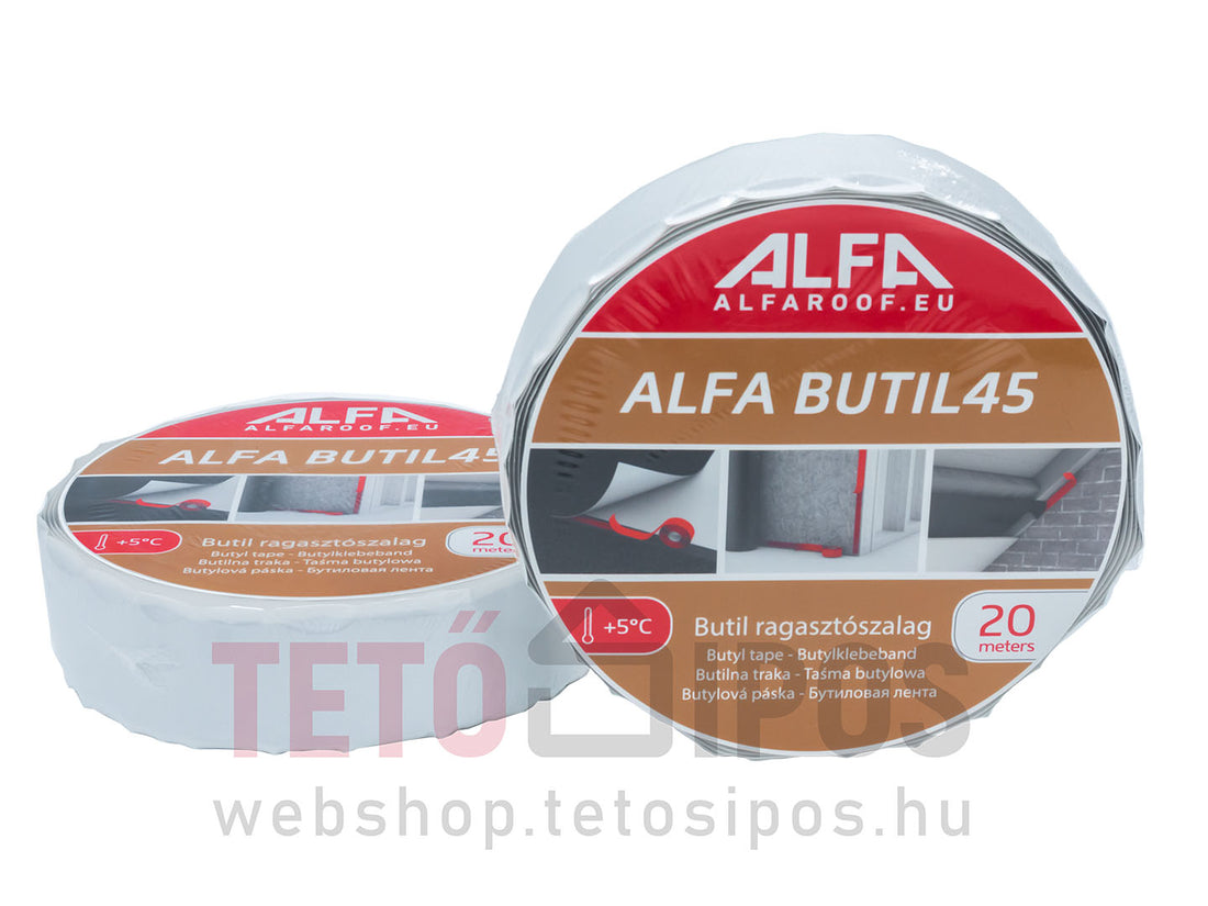 ALFA BUTIL kétoldalas butilszalag 45 mm 20 m