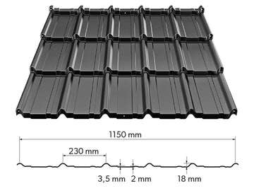 Bp2 Finn UTK Matt színes acél cserepeslemez táblában