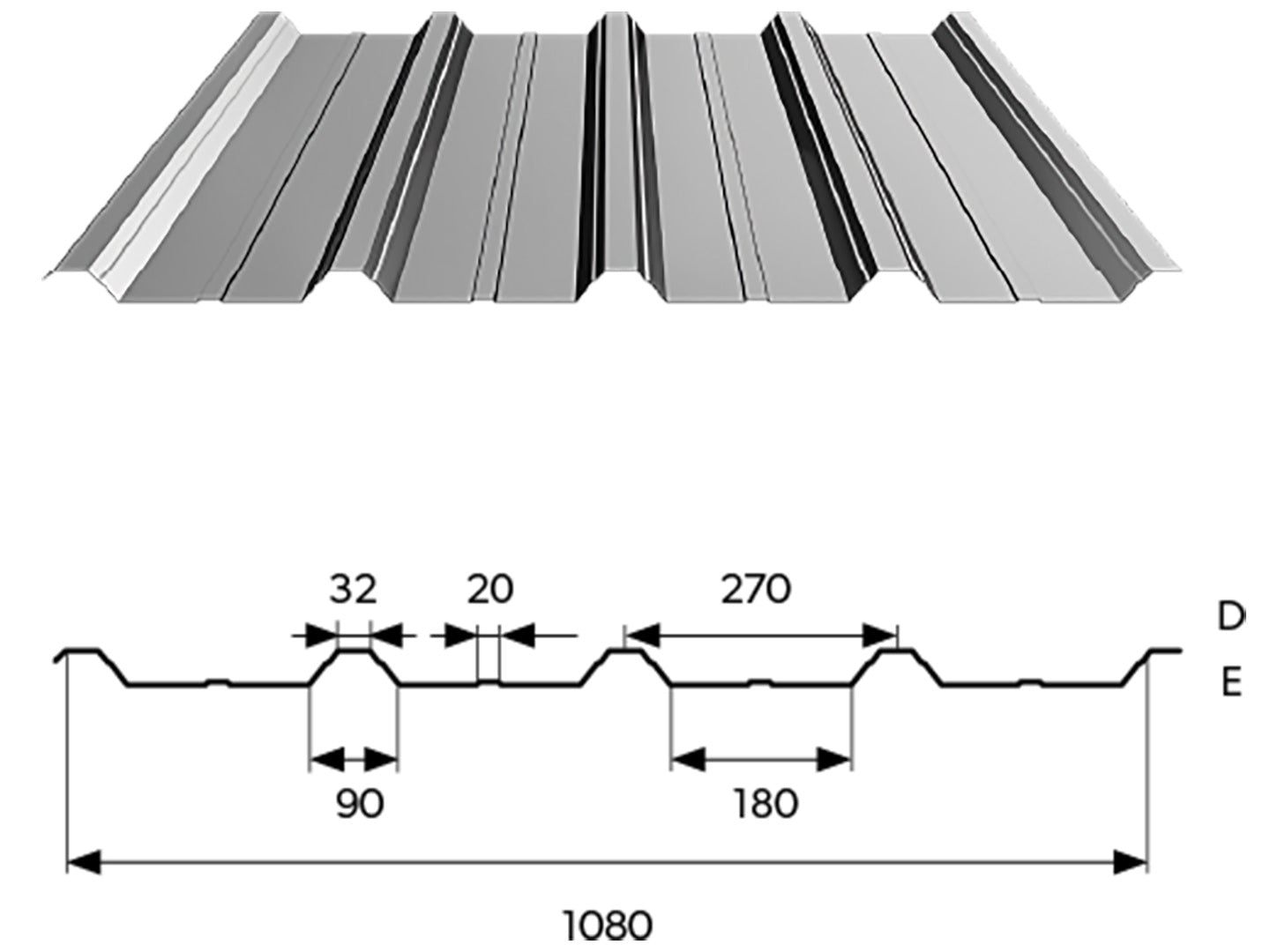Bp2 T35 ECO Horganyzott acél trapézlemez táblában