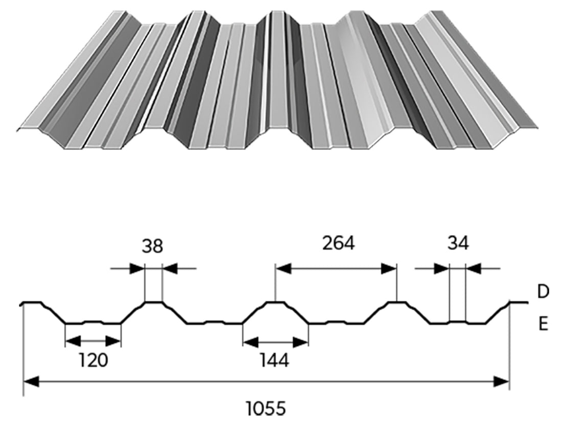 Bp2 T50 Poliészter fényes színes acél trapézlemez táblában