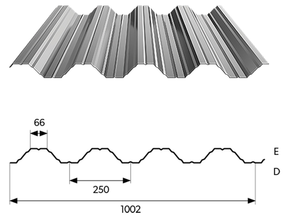 Bp2 T60 Horganyzott acél trapézlemez táblában