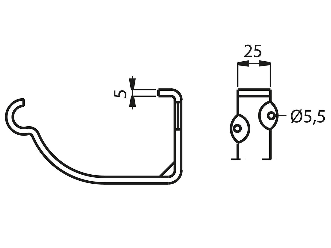 Lindab Színes acél KFK Csatornatartó félkörszelvényű függő ereszcsatornához, függőleges homlokdeszkához 150