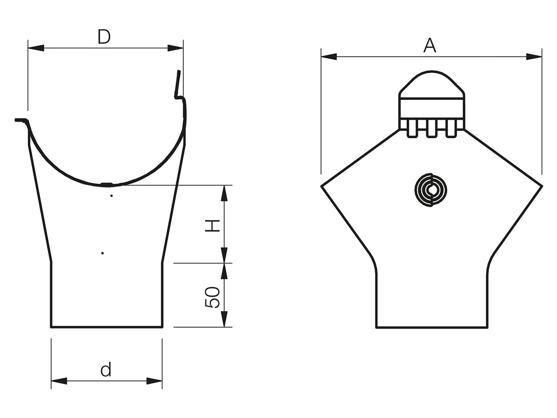 Lindab Színes acél Elite OMV Ereszcsatorna betorkoló csonk 125/87