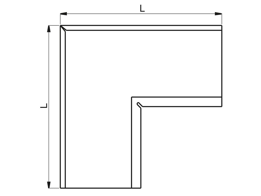 Lindab Színes acél Elite RVI belső Ereszcsatorna-szöglet félkörszelvényű függő ereszcsatornához, 90°-os szögben 125