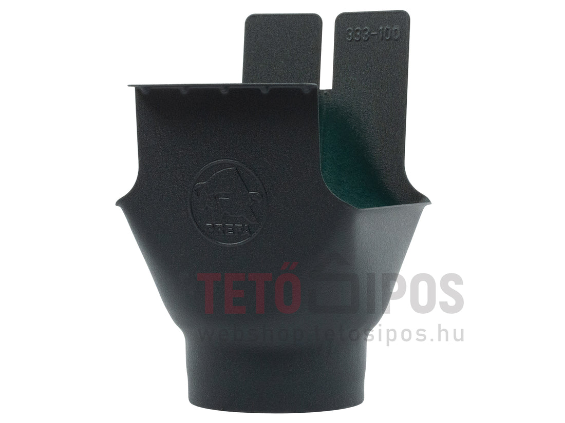 PREFA P.10 matt színes alumínium négyszögszelvényű ereszcsatorna betorkolló elem 400 x Ø 120