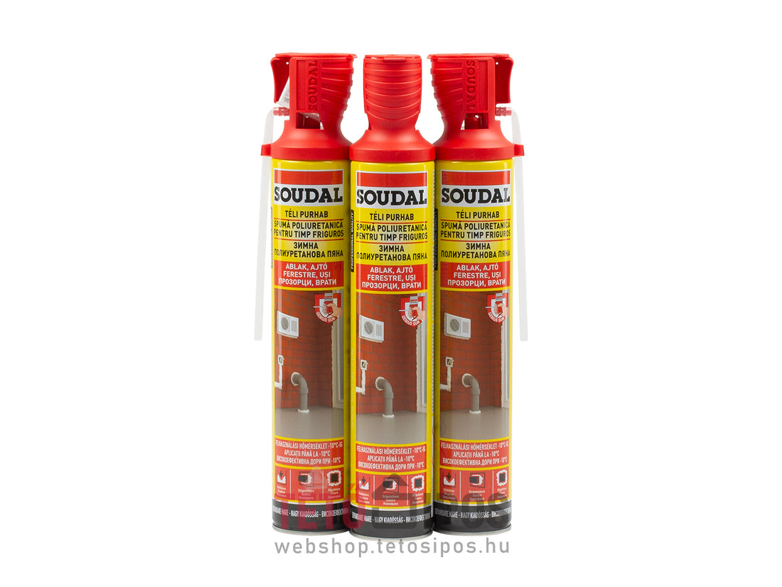 Soudal Téli szerelőhab purhab Genius Gun fejjel 750 ml