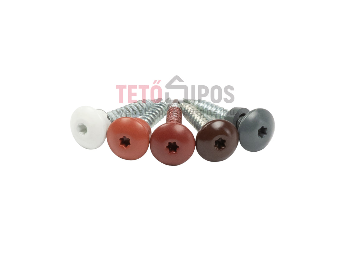 Színes félgömb csavar Torx epdm gumi tömítéssel 4,8x35 mm